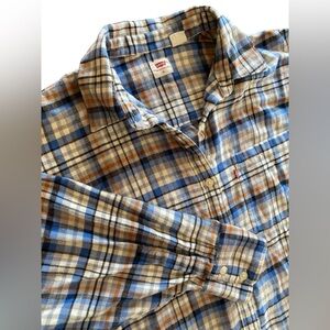 Levi’s Plaid Button Up Shirt Men’s XL Skater Casual Winter Soft Work Classic 90s
